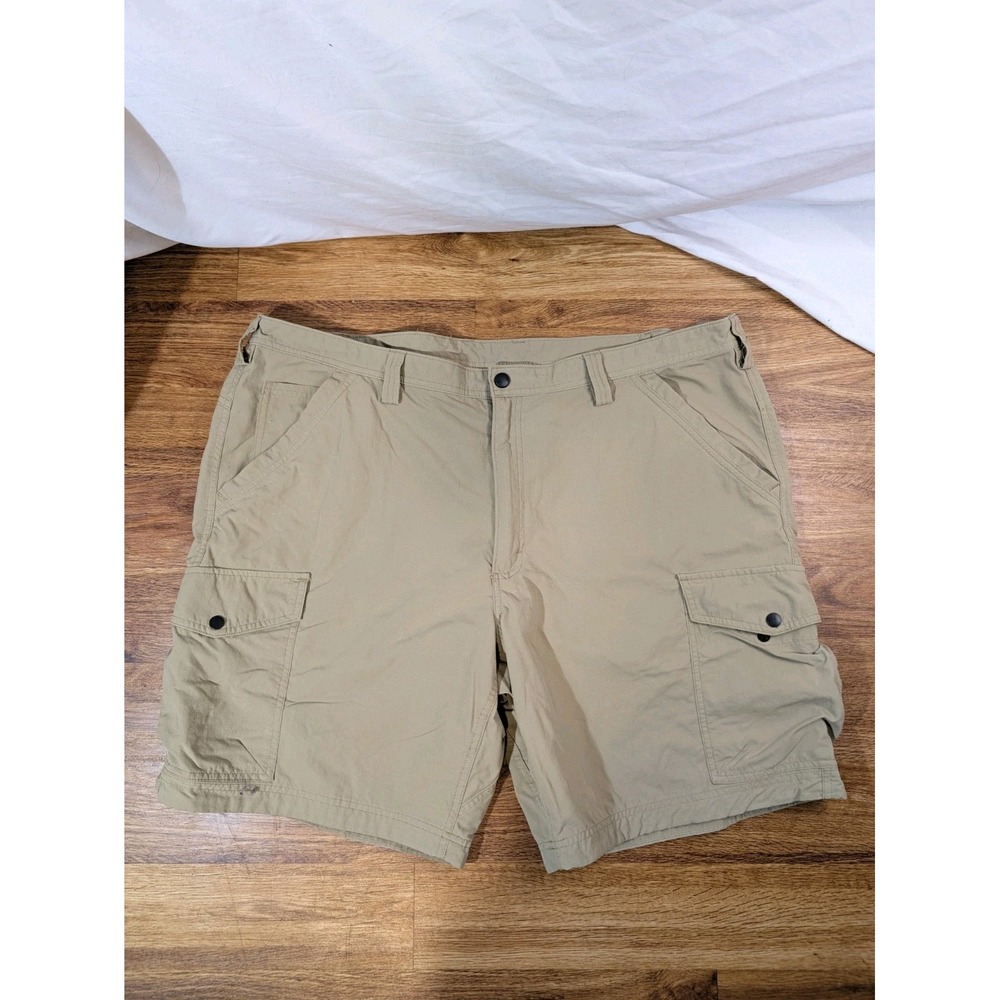 Duluth Cargo Shorts Mens 46 9" Armachillo Cooling Brown Ripstop Hiking Outdoor
